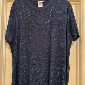 QUEEN OF SPARKLES Navy Short Sleeve Tee